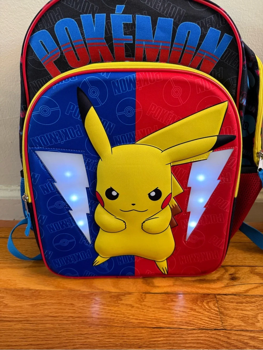 Pikachu Kids Backpack - Yellow/Blue/Red - lights up